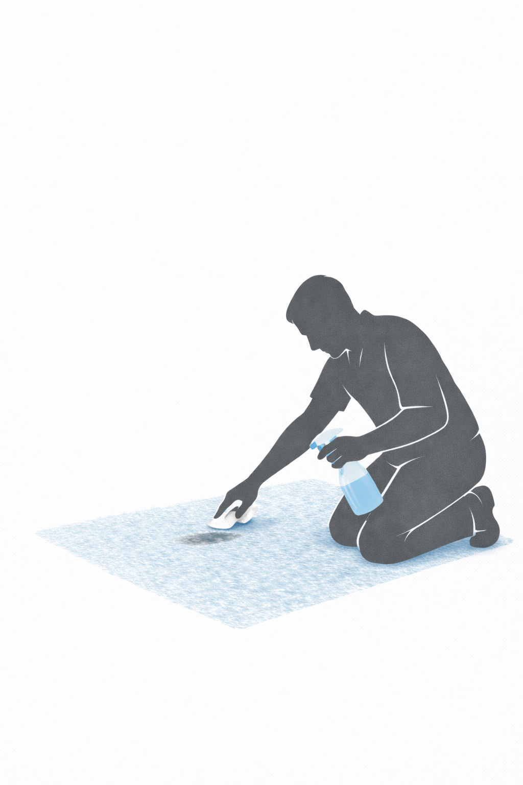 Provedení testu stálobarevnosti koberce, případně odstranění skvrn.